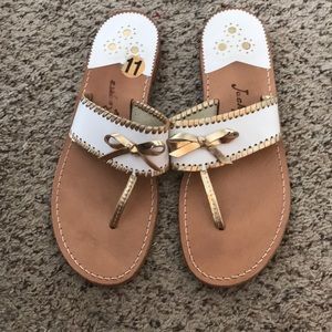Size 11, white and gold, Jack Rogers!